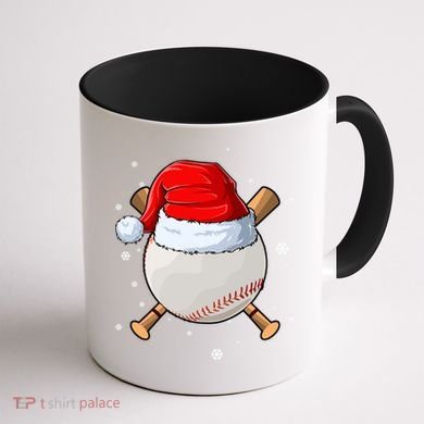 Baseball Lover Santa Christmas Holiday Coffee Mug back