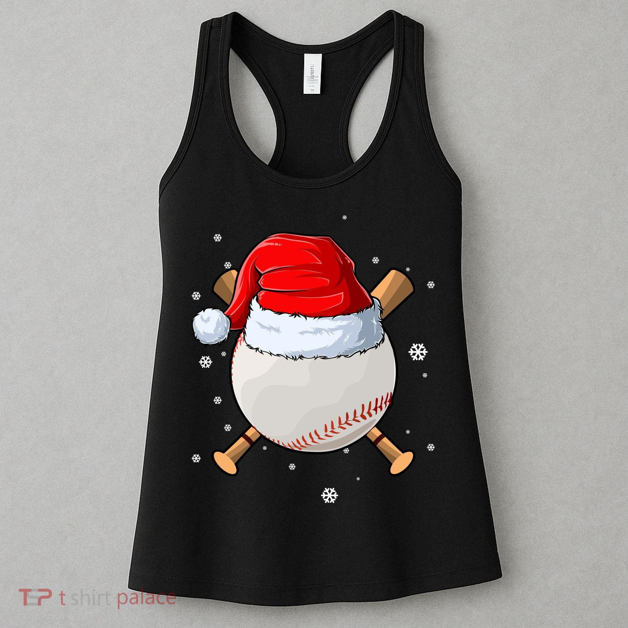 Baseball Lover Santa Christmas Holiday Women's Tank Top
