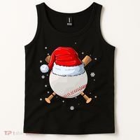 Baseball Lover Santa Christmas Holiday Tank Top thumb 2