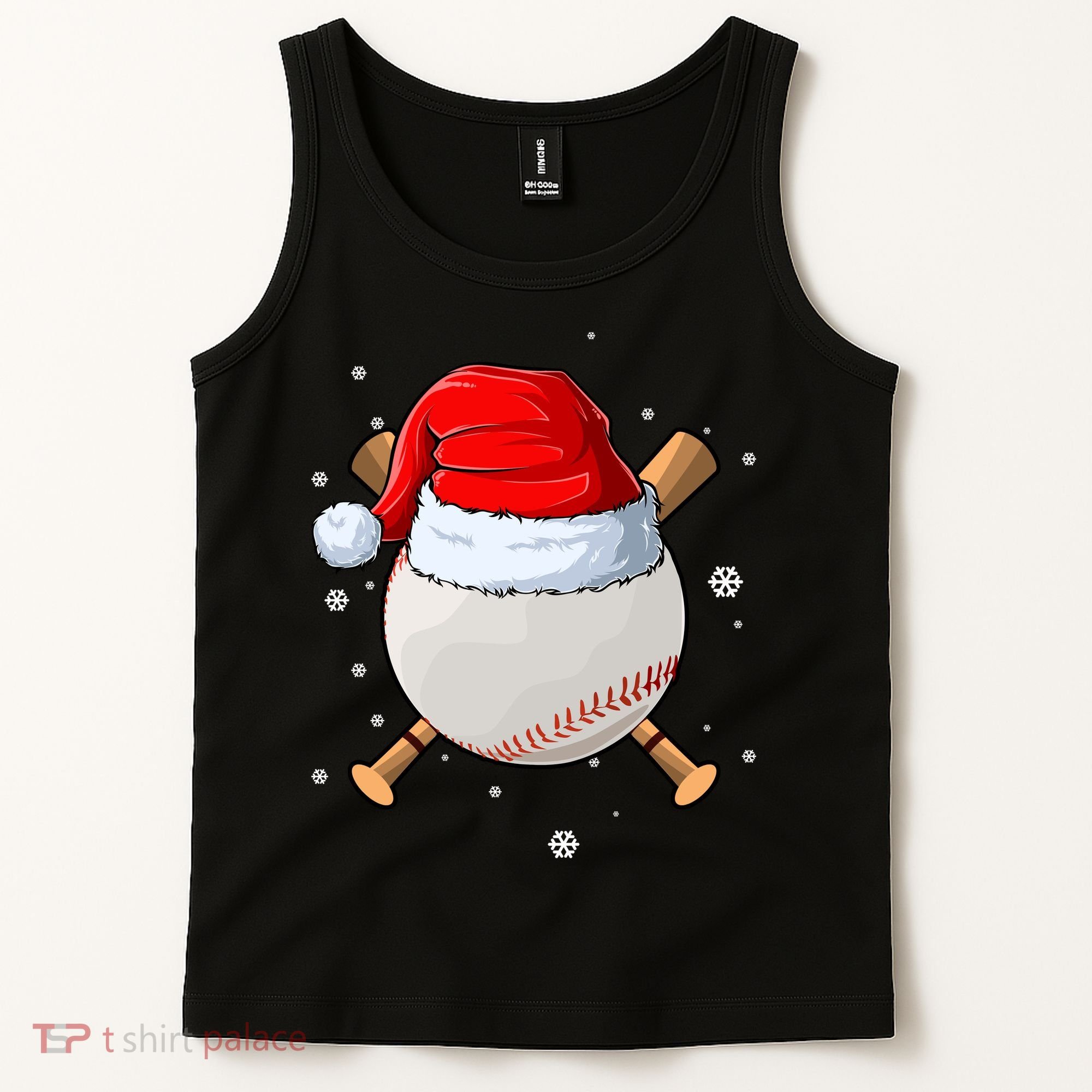 Baseball Lover Santa Christmas Holiday Tank Top