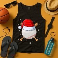Baseball Lover Santa Christmas Holiday Tank Top thumb 4