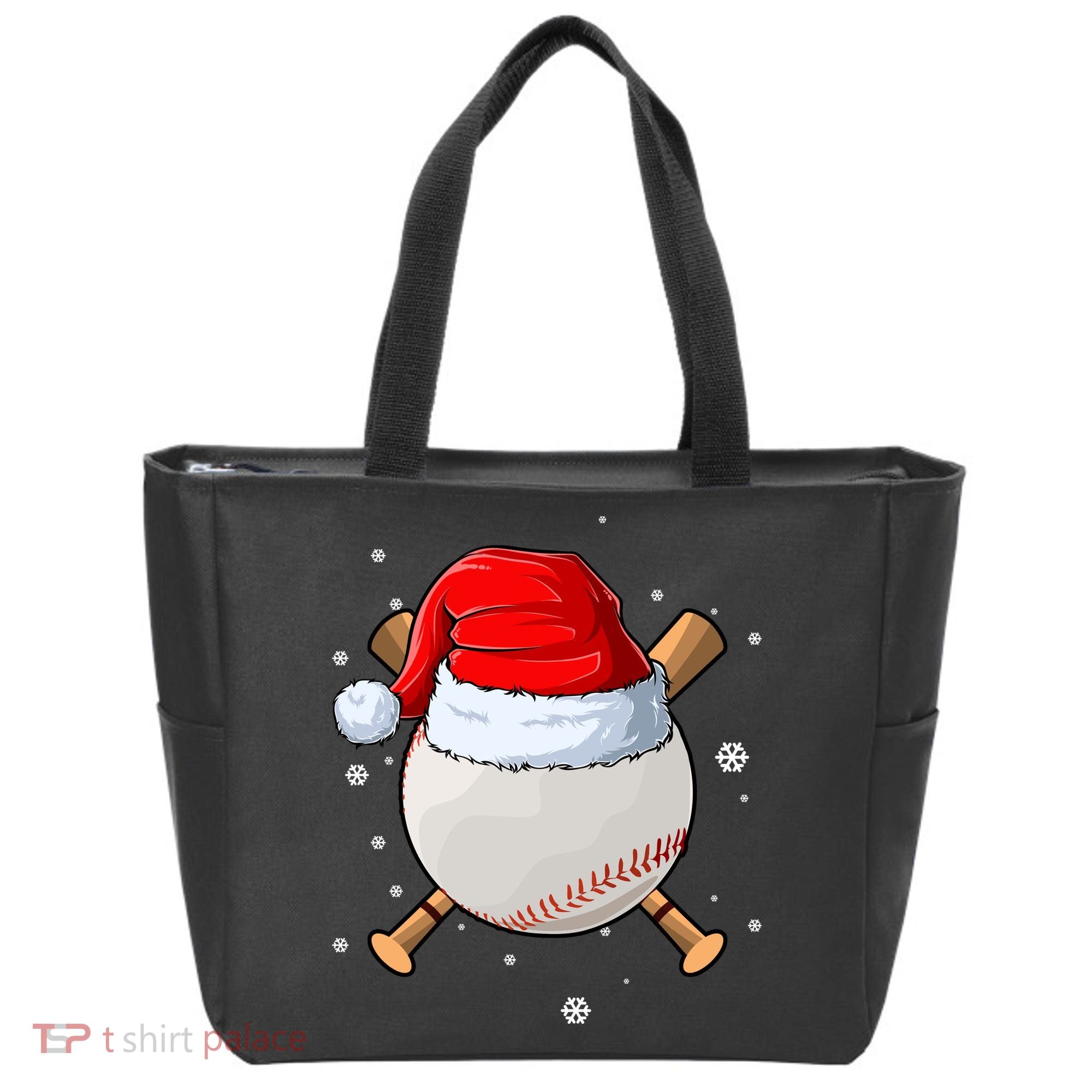Baseball Lover Santa Christmas Holiday Tote Bag