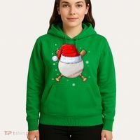 Baseball Lover Santa Christmas Holiday Hoodie thumb 5