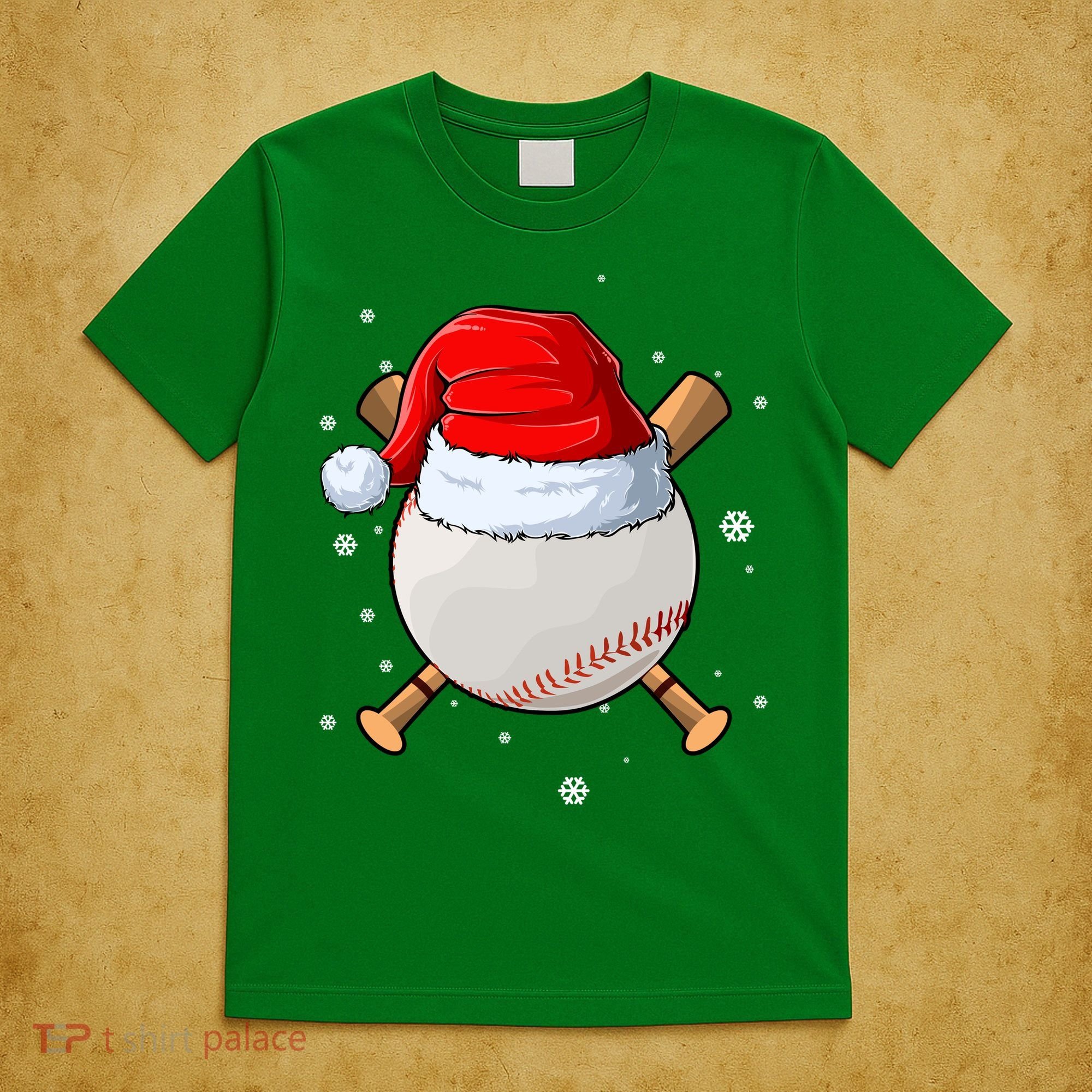 Baseball Lover Santa Christmas Holiday T-Shirt
