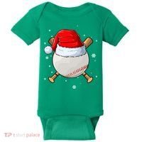 Baseball Lover Santa Christmas Holiday Baby Bodysuit thumb 0