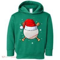 Baseball Lover Santa Christmas Holiday Toddler Hoodie thumb 0