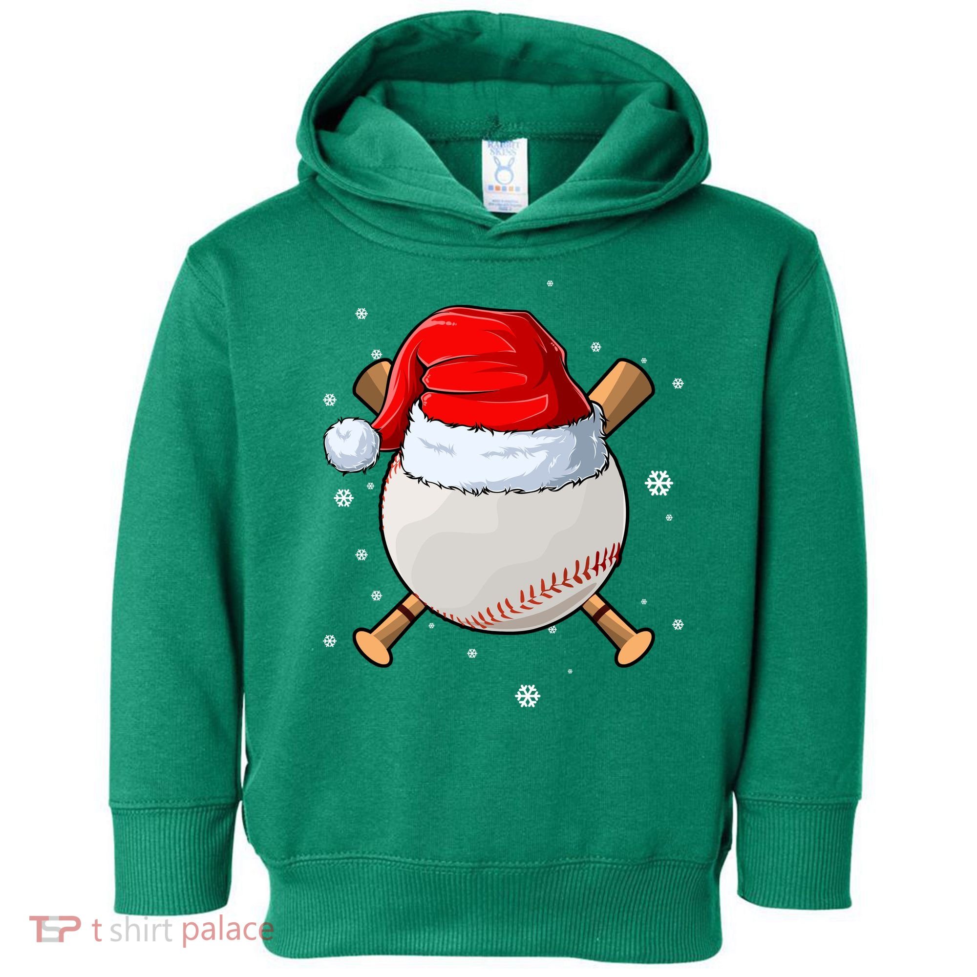 Baseball Lover Santa Christmas Holiday Toddler Hoodie