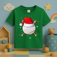 Baseball Lover Santa Christmas Holiday Toddler T-Shirt thumb 3
