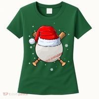 Baseball Lover Santa Christmas Holiday Women's T-Shirt thumb 0