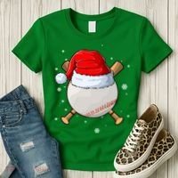 Baseball Lover Santa Christmas Holiday Women's T-Shirt thumb 3
