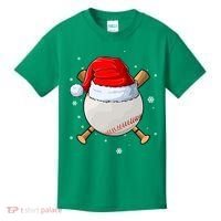 Baseball Lover Santa Christmas Holiday Kids T-Shirt thumb 0
