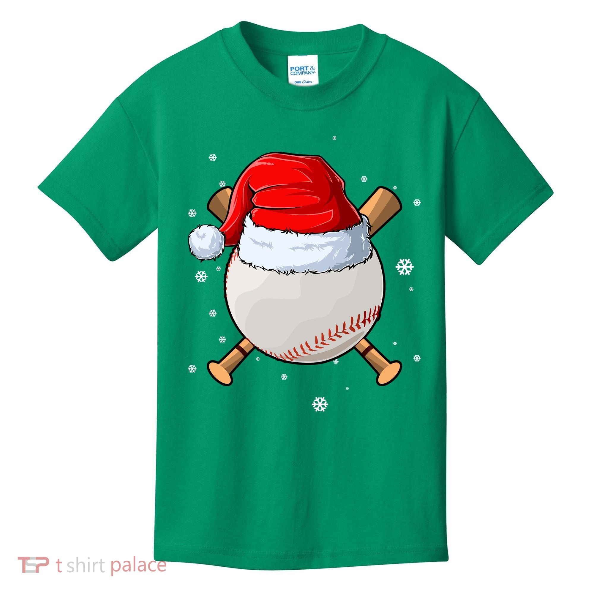 Baseball Lover Santa Christmas Holiday Kids T-Shirt