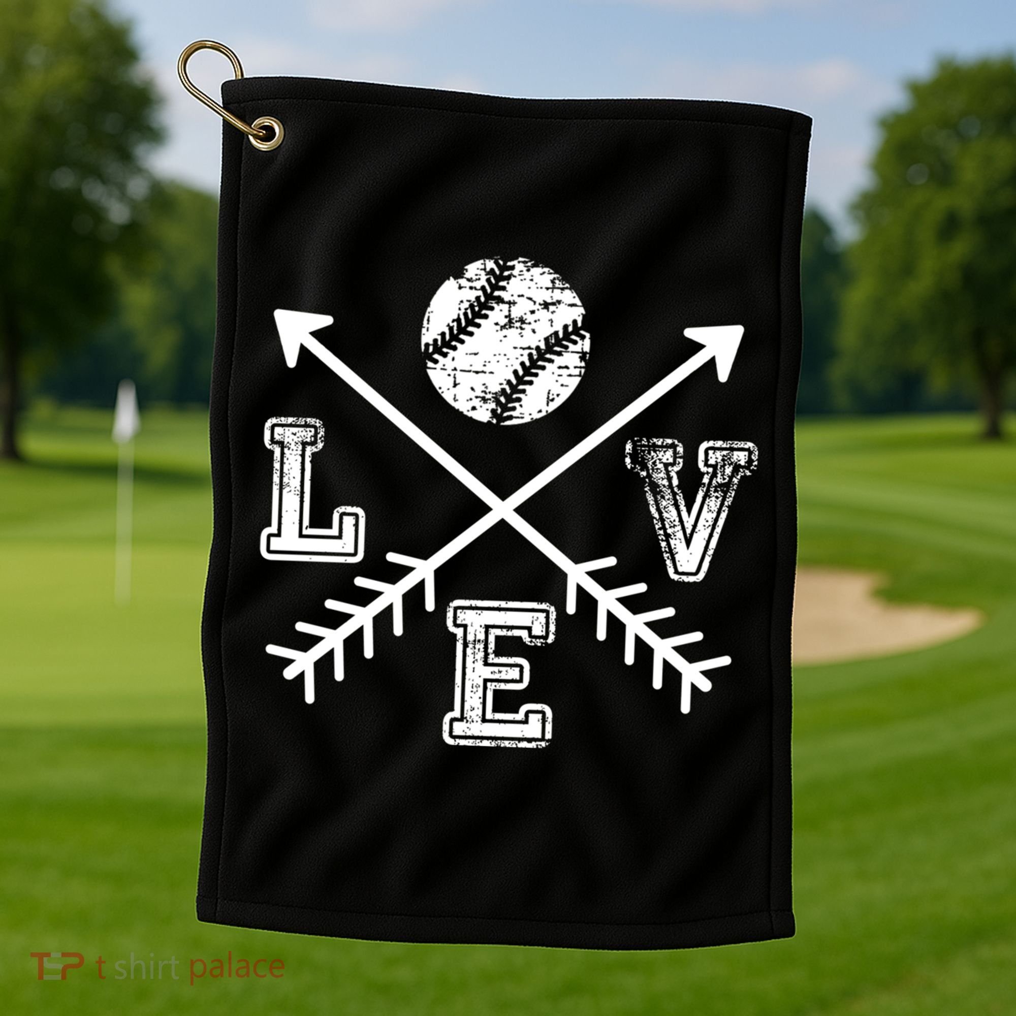 Baseball Love Sport Arrow Gift Golf Towel