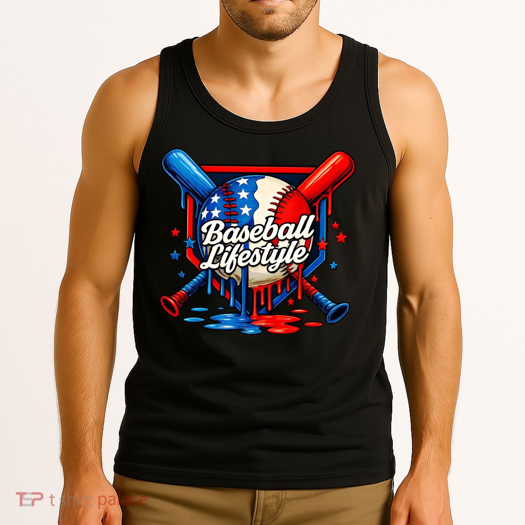 Baseball Life Style Drip Tank Top