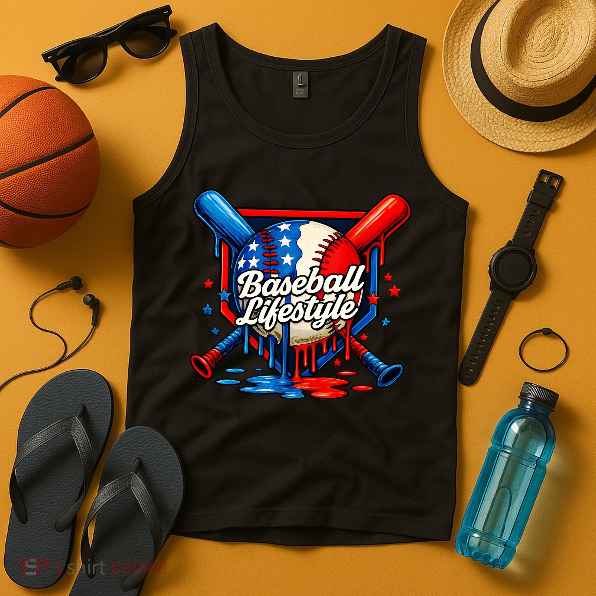Baseball Life Style Drip Tank Top