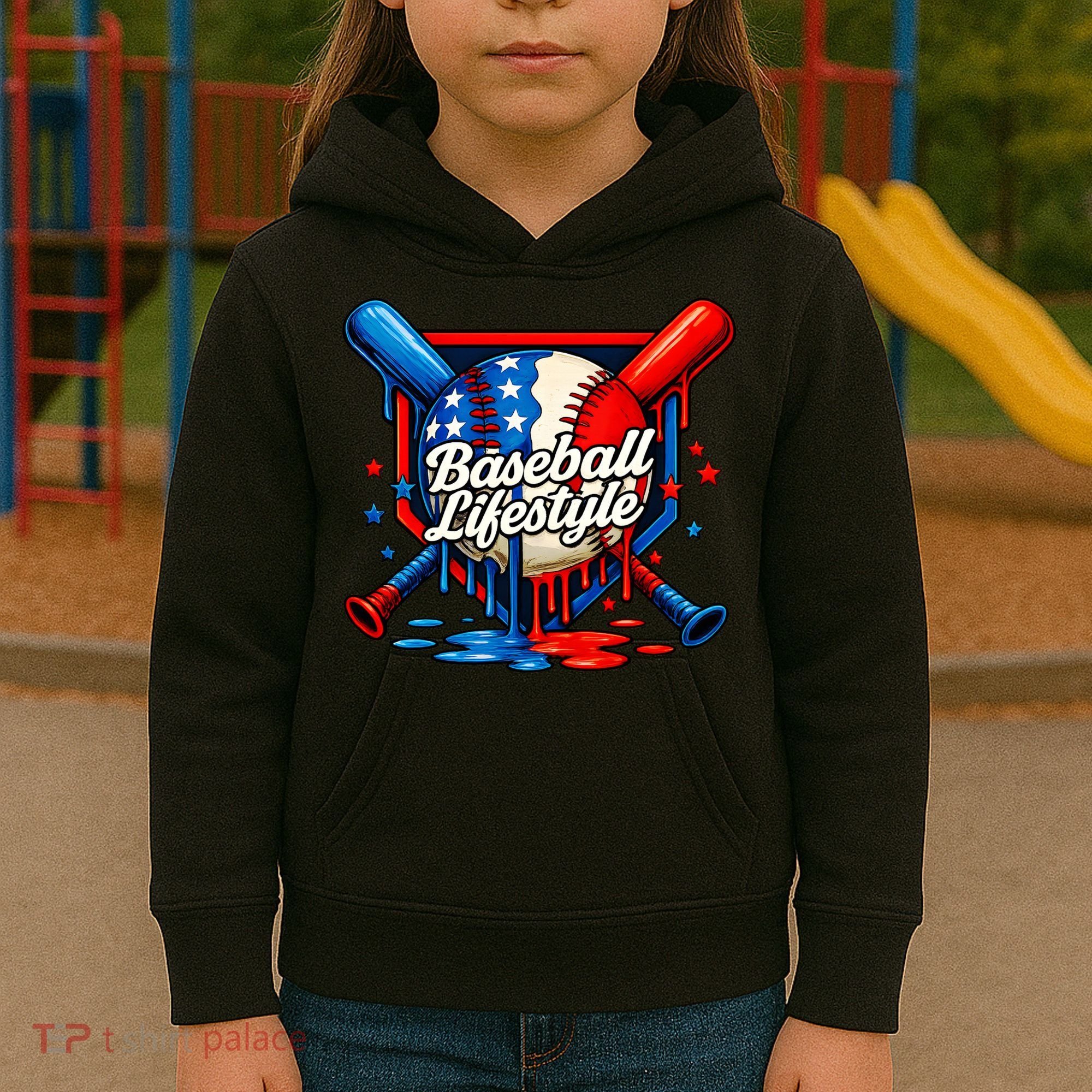 Baseball Life Style Drip Kids Hoodie