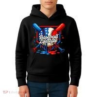 Baseball Life Style Drip Kids Hoodie thumb 4