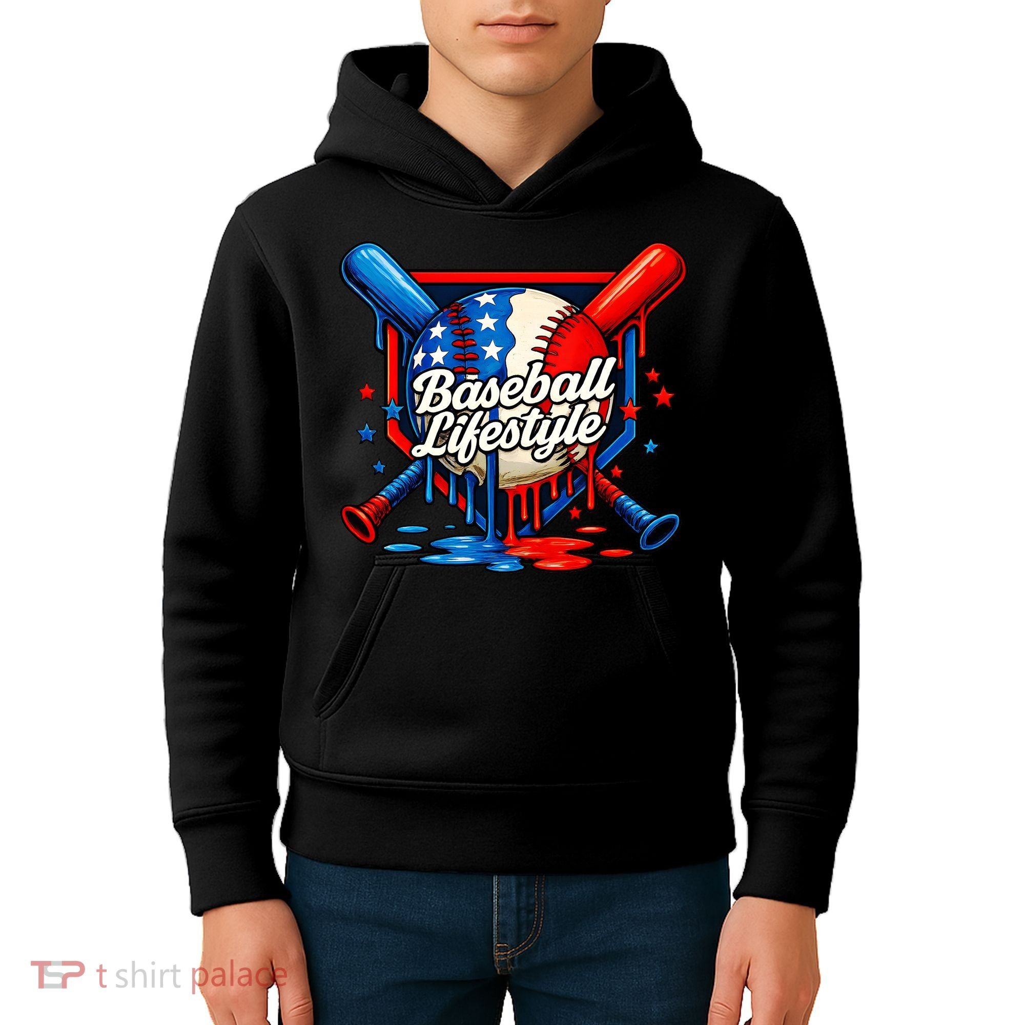 Baseball Life Style Drip Kids Hoodie