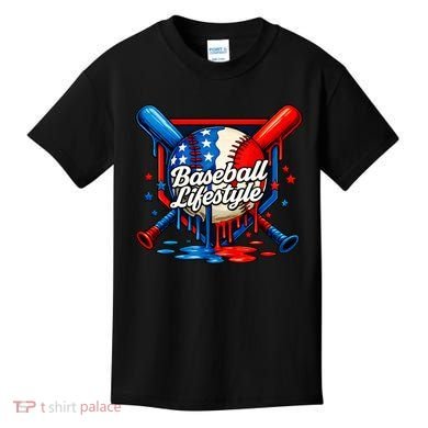 Baseball Life Style Drip Kids T-Shirt