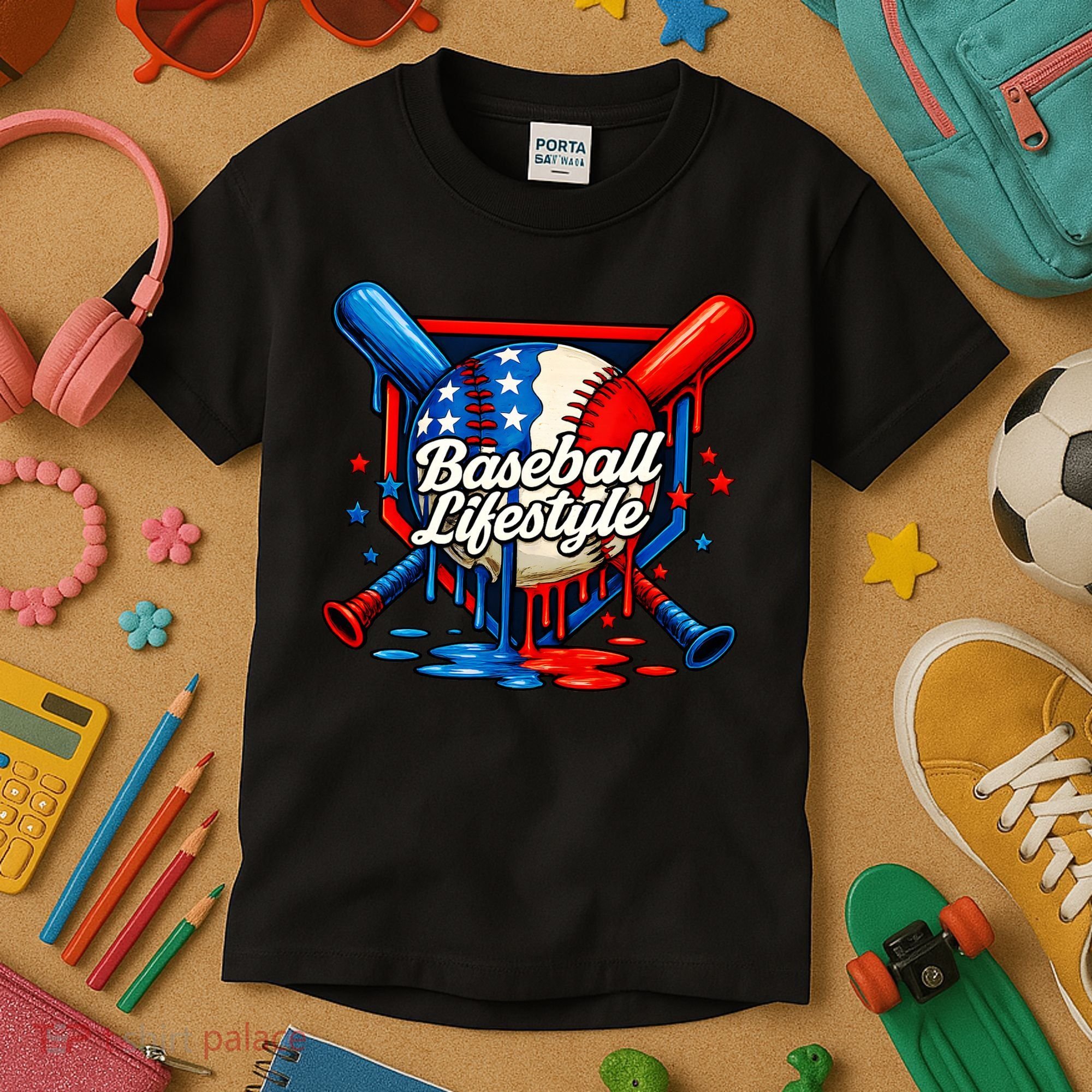 Baseball Life Style Drip Kids T-Shirt