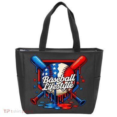 Baseball Life Style Drip Tote Bag