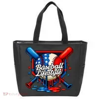 Baseball Life Style Drip Tote Bag thumb 0