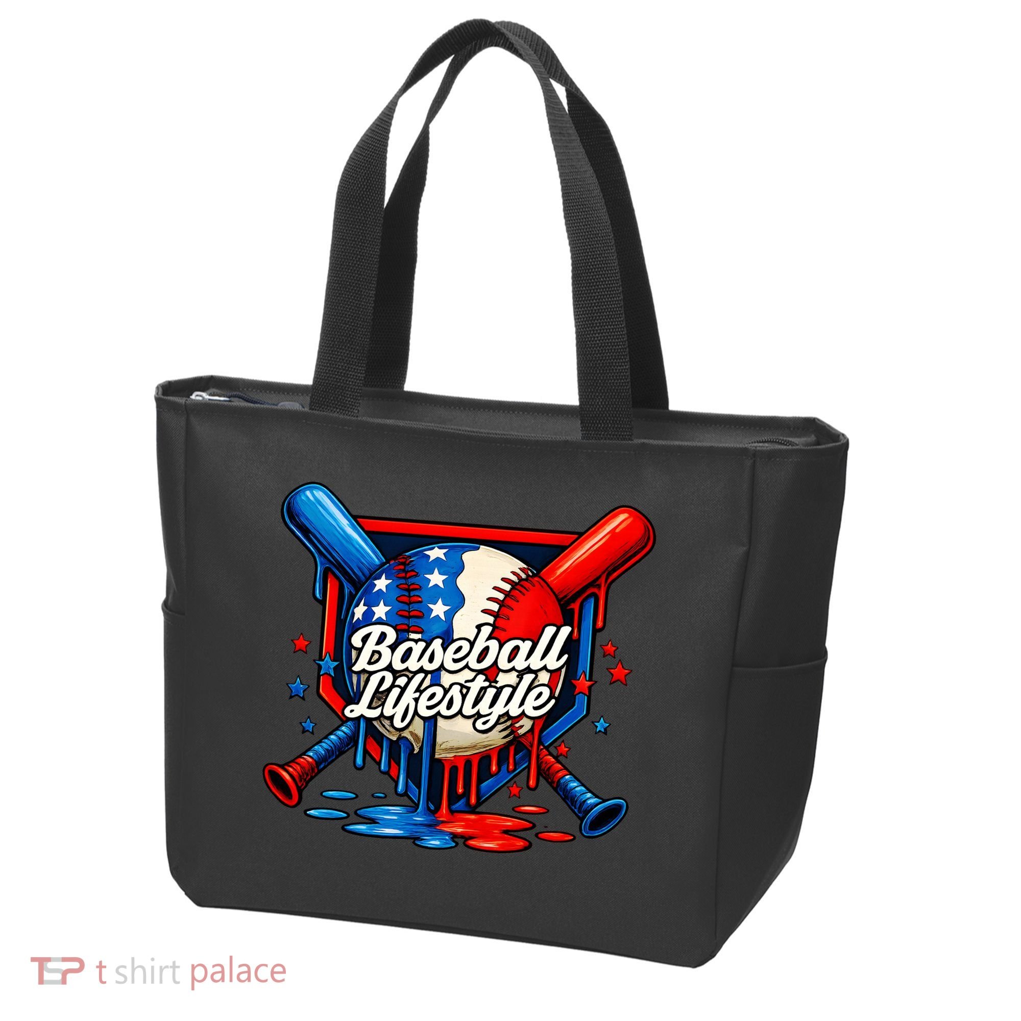 Baseball Life Style Drip Tote Bag