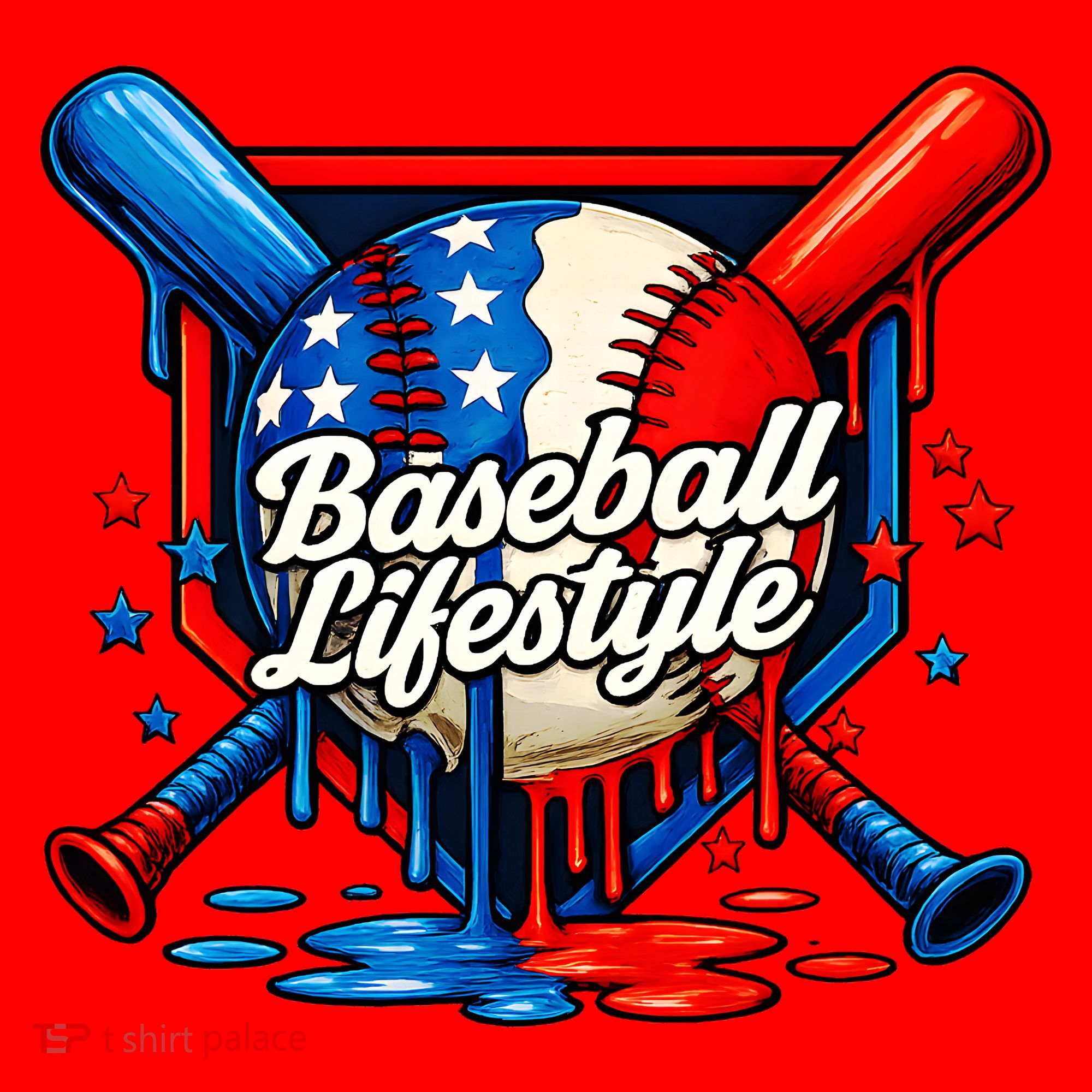 Baseball Life Style Drip Santa Hat