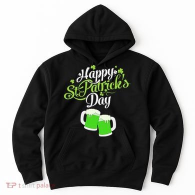 Beer Lucky Shamrock Happy St Patricks Day Green Hoodie