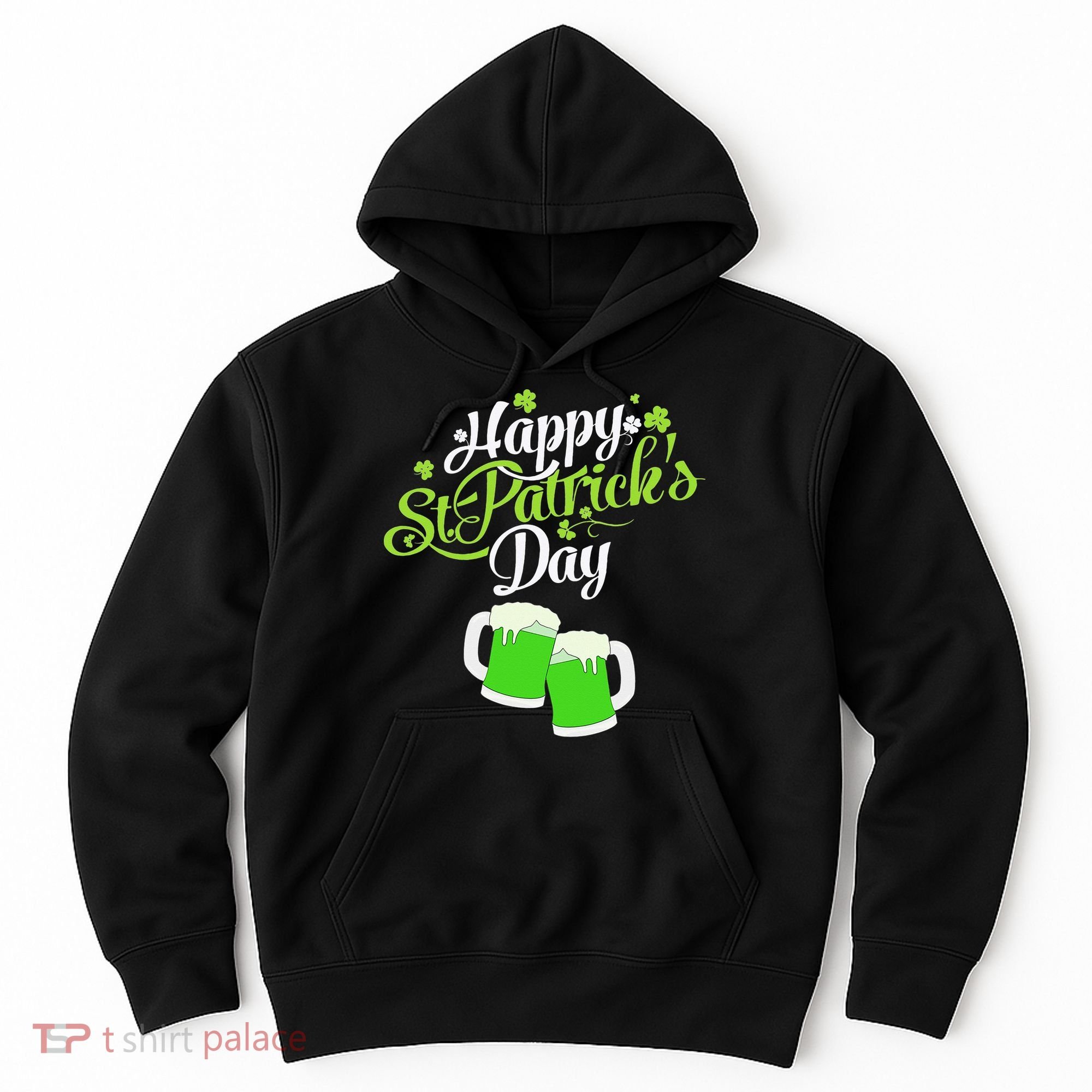 Beer Lucky Shamrock Happy St Patricks Day Green Hoodie