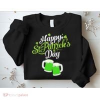 Beer Lucky Shamrock Happy St Patricks Day Green Sweatshirt thumb 2