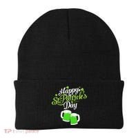 Beer Lucky Shamrock Happy St Patricks Day Green Beanie thumb 0