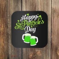 Beer Lucky Shamrock Happy St Patricks Day Green Coaster thumb 0