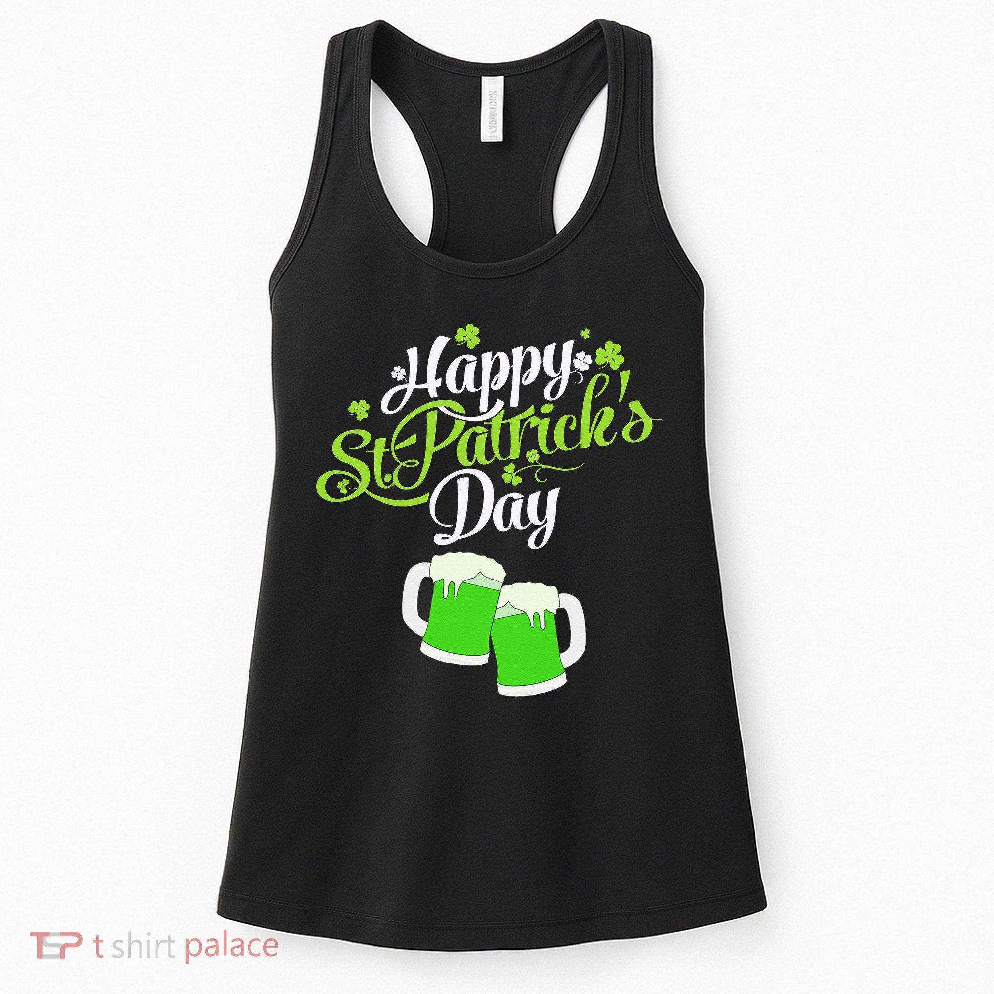 Beer Lucky Shamrock Happy St Patricks Day Green Women's Tank Top