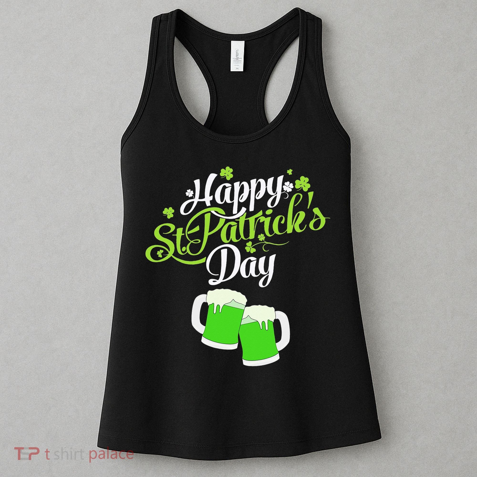 Beer Lucky Shamrock Happy St Patricks Day Green Women's Tank Top