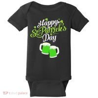 Beer Lucky Shamrock Happy St Patricks Day Green Baby Bodysuit thumb 0