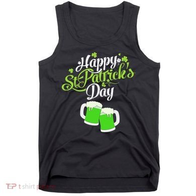Beer Lucky Shamrock Happy St Patricks Day Green Tank Top