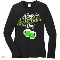 Beer Lucky Shamrock Happy St Patricks Day Green Women's Long Sleeve Shirt thumb 0