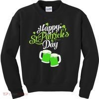 Beer Lucky Shamrock Happy St Patricks Day Green Kids Sweatshirt thumb 0