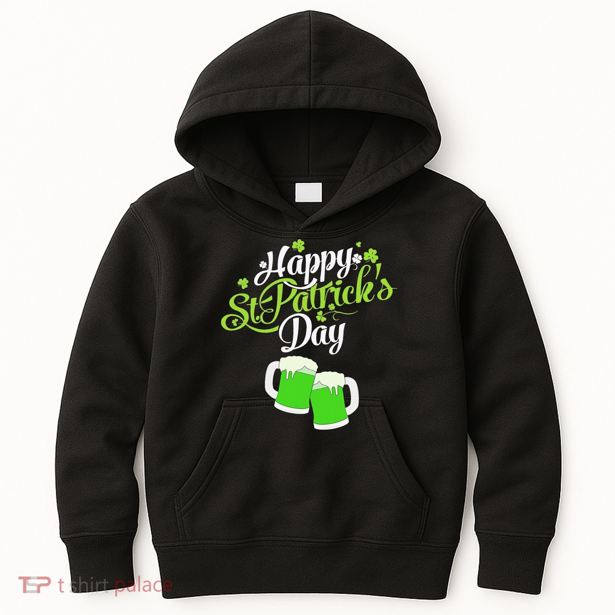 Beer Lucky Shamrock Happy St Patricks Day Green Kids Hoodie