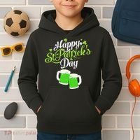 Beer Lucky Shamrock Happy St Patricks Day Green Kids Hoodie thumb 2