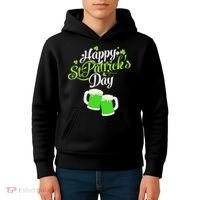 Beer Lucky Shamrock Happy St Patricks Day Green Kids Hoodie thumb 4