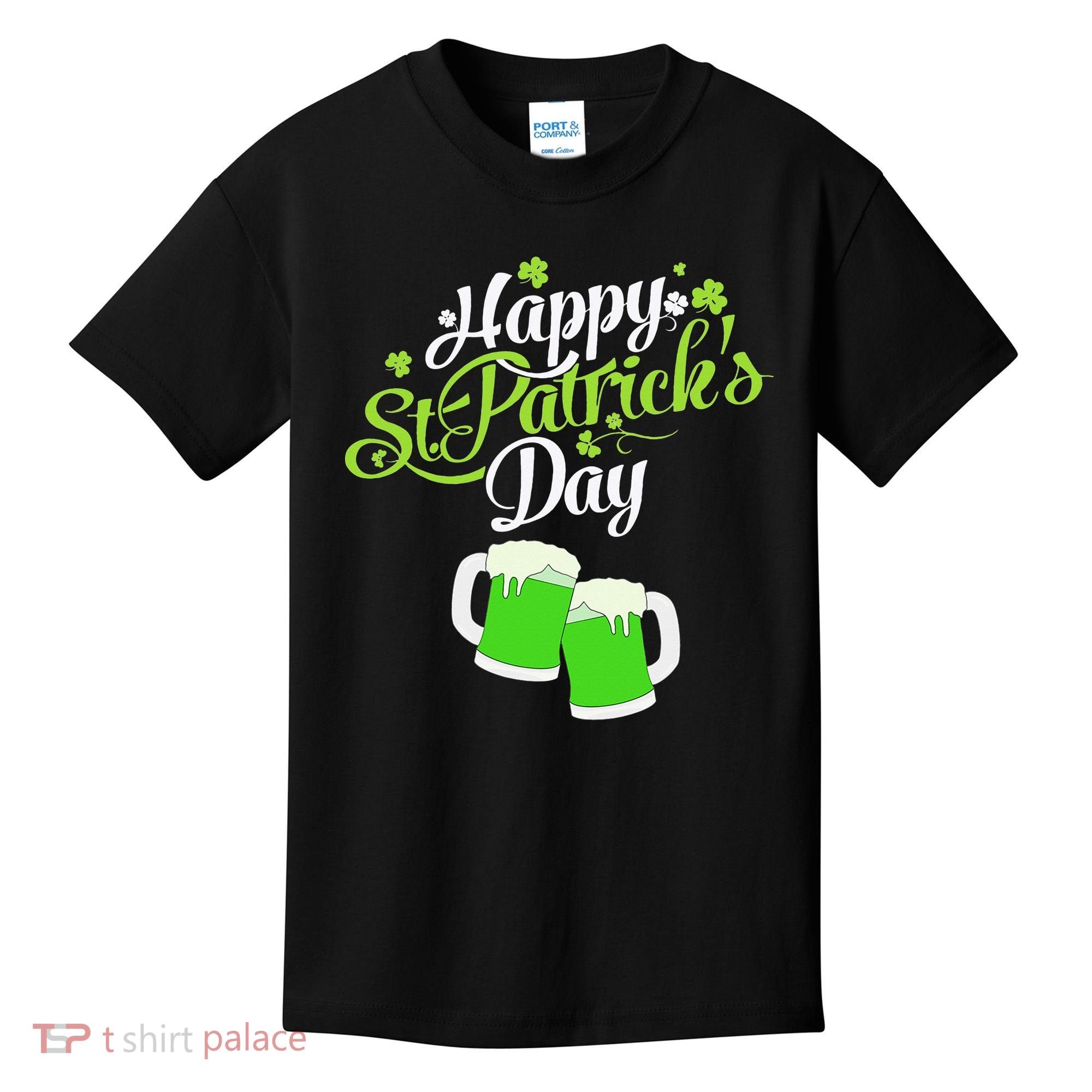 Beer Lucky Shamrock Happy St Patricks Day Green Kids T-Shirt