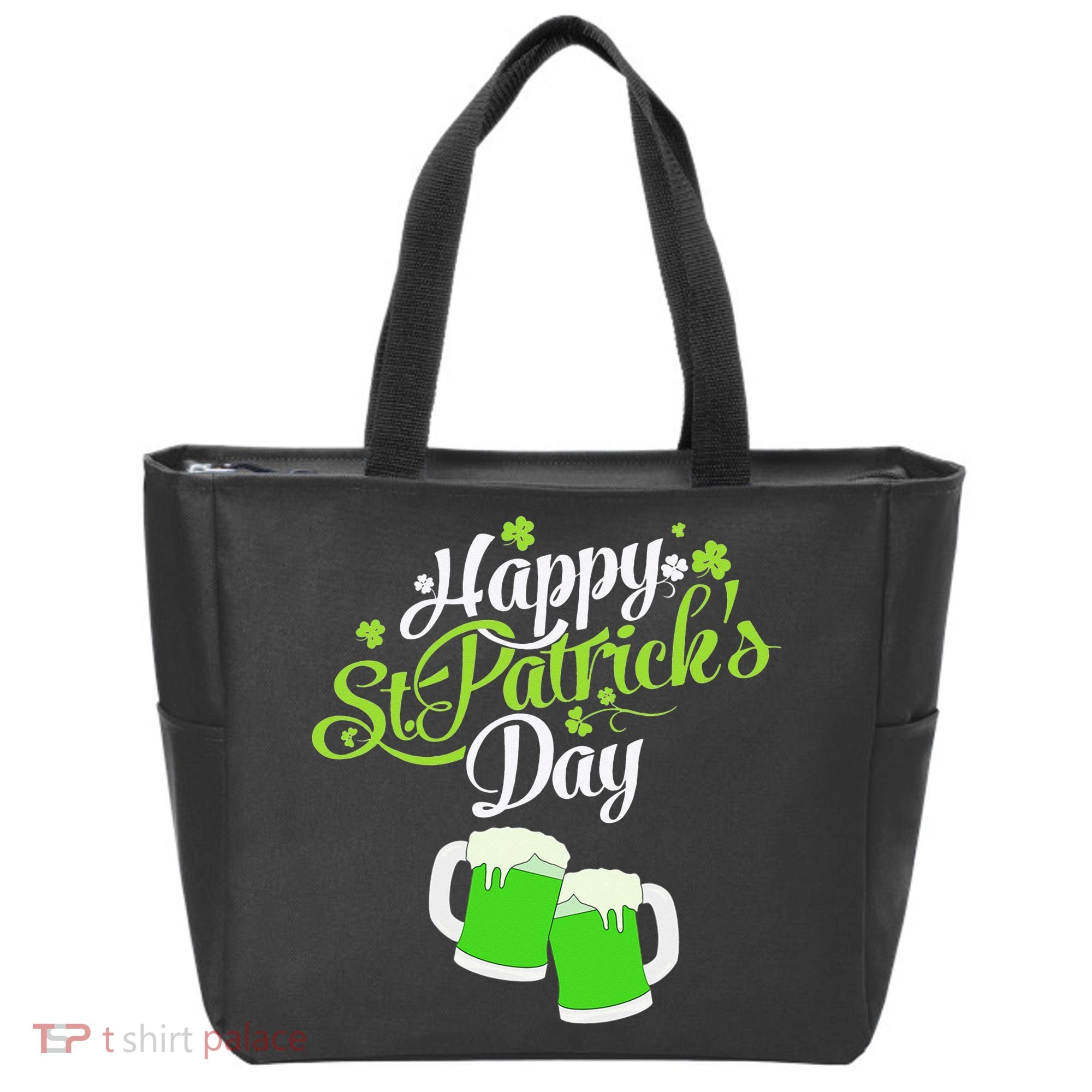 Beer Lucky Shamrock Happy St Patricks Day Green Tote Bag