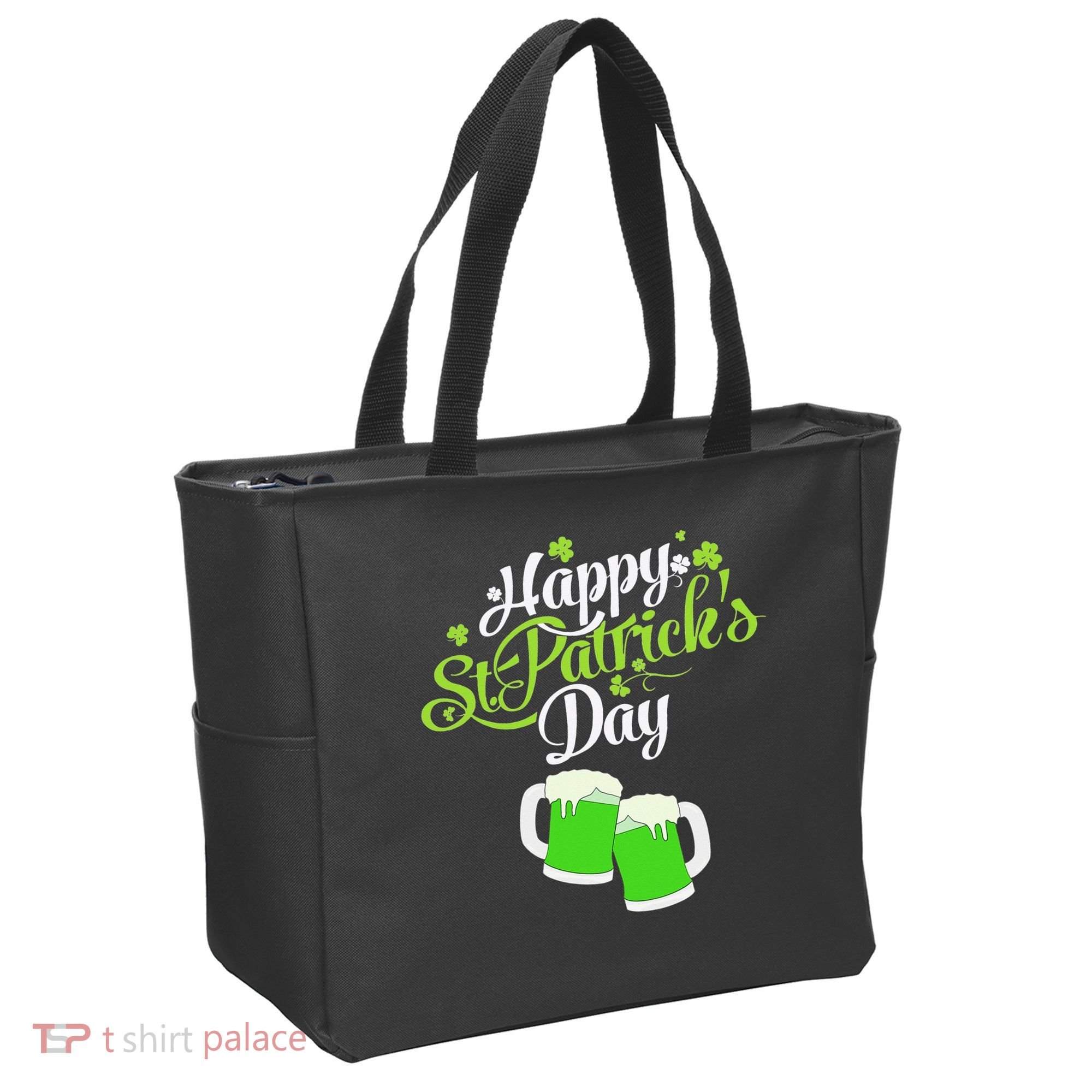 Beer Lucky Shamrock Happy St Patricks Day Green Tote Bag