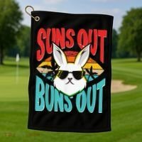 Bunny Lover Suns Out Buns Out Golf Towel thumb 1