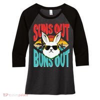 Bunny Lover Suns Out Buns Out Women's Tri-Blend 3/4-Sleeve Raglan Shirt thumb 0