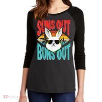 Bunny Lover Suns Out Buns Out Women's Tri-Blend 3/4-Sleeve Raglan Shirt thumb 2