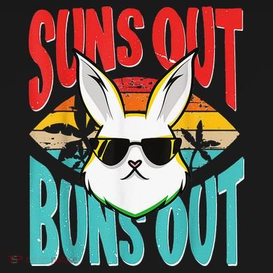 Bunny Lover Suns Out Buns Out Women's Tri-Blend 3/4-Sleeve Raglan Shirt