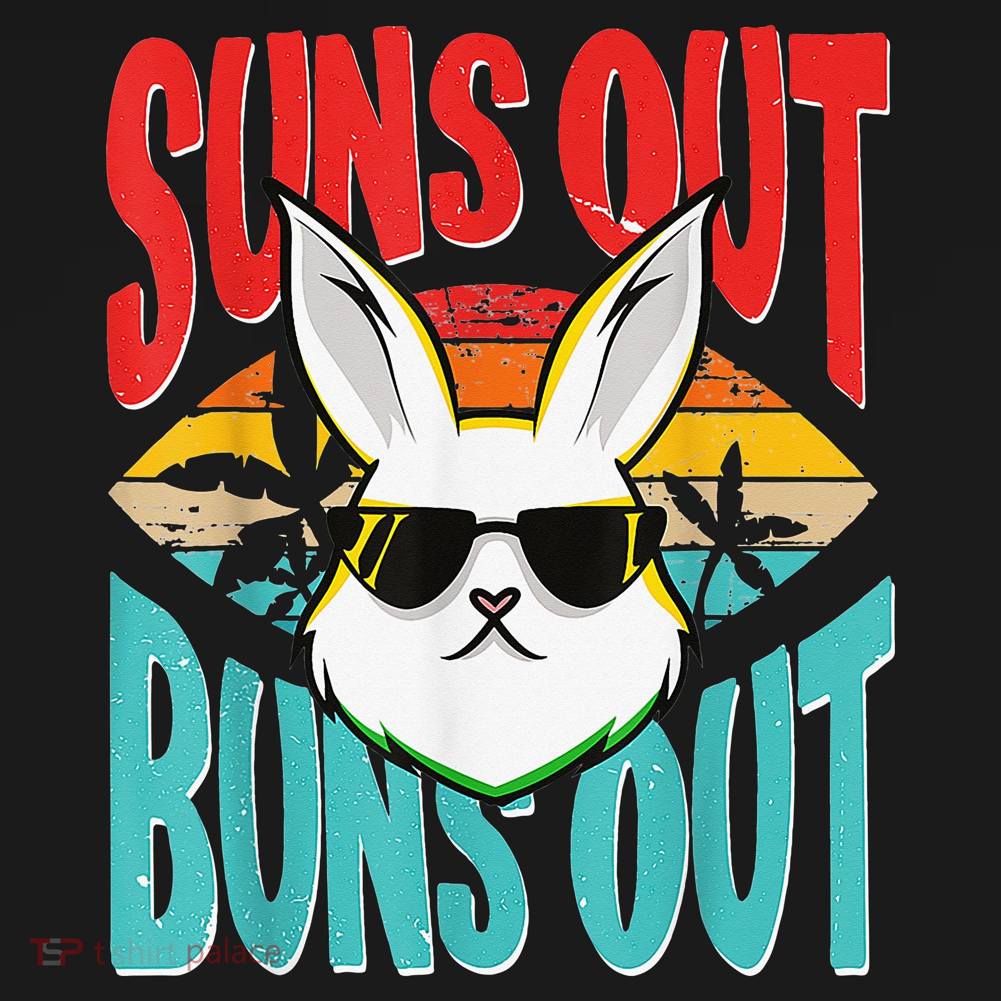 Bunny Lover Suns Out Buns Out Women's Tri-Blend 3/4-Sleeve Raglan Shirt